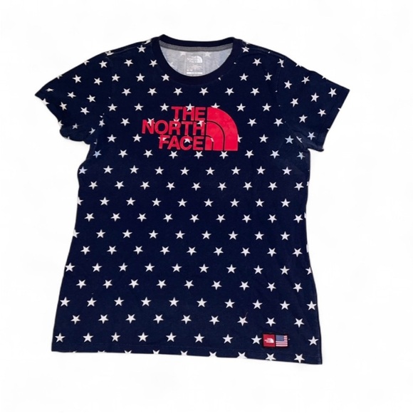 The North Face Blue and Red Short Sleeve Tee - Picture 1 of 3